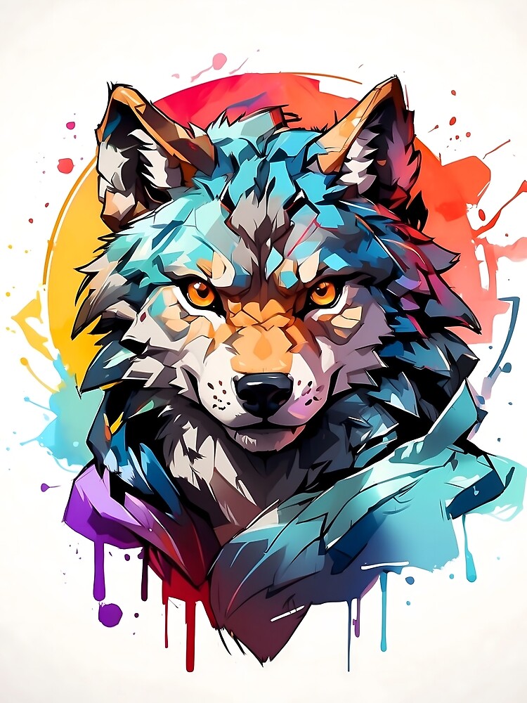 High quality wolf painting by RAILGUNWII