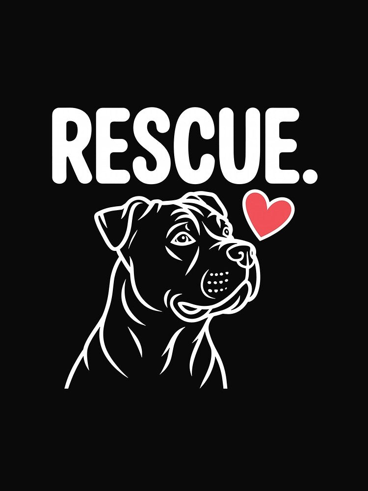 Rescue Cool Pitbull Design For Men Women Kids Dog Lover by CleoJames