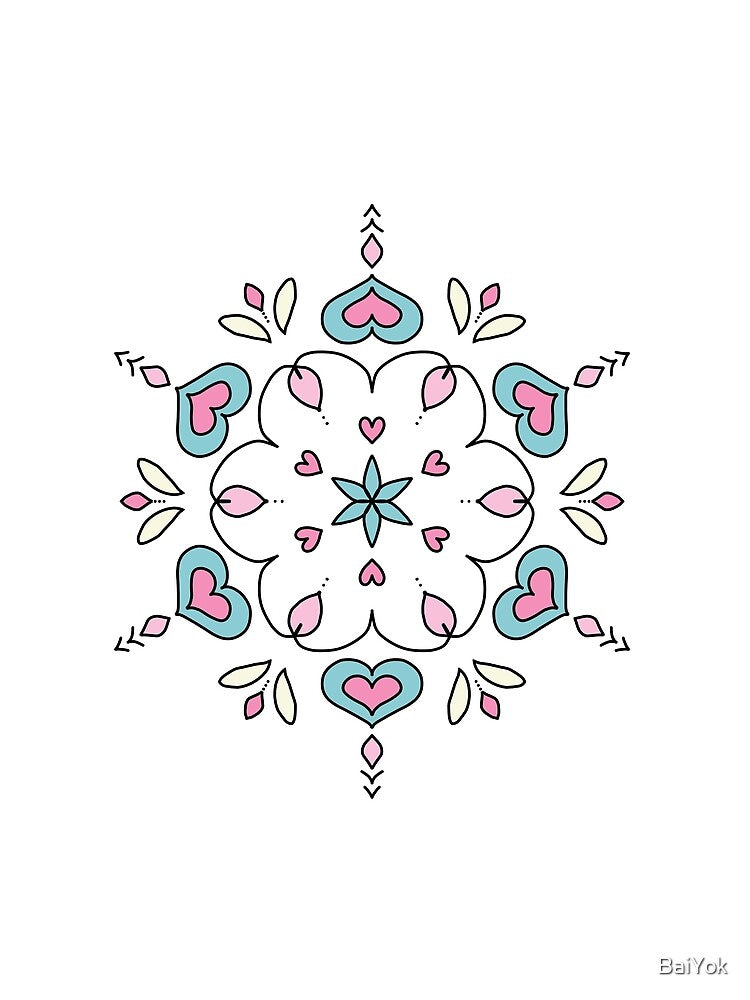 Cotton Sky Heart Mandala by BaiYok
