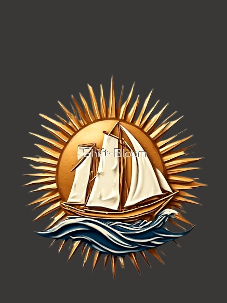 Sailing Ship with Sun & Wave | Elysium Echoes Icon 01 by Shift-Bloom