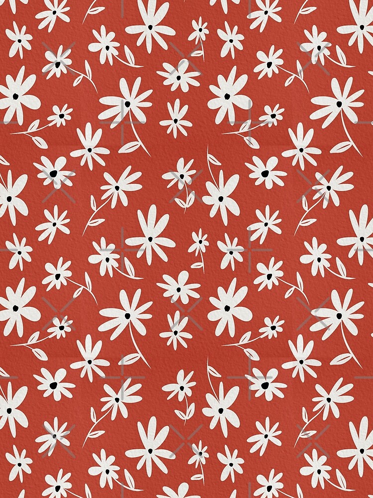 Terracotta Red Floral Pattern by Michouprint
