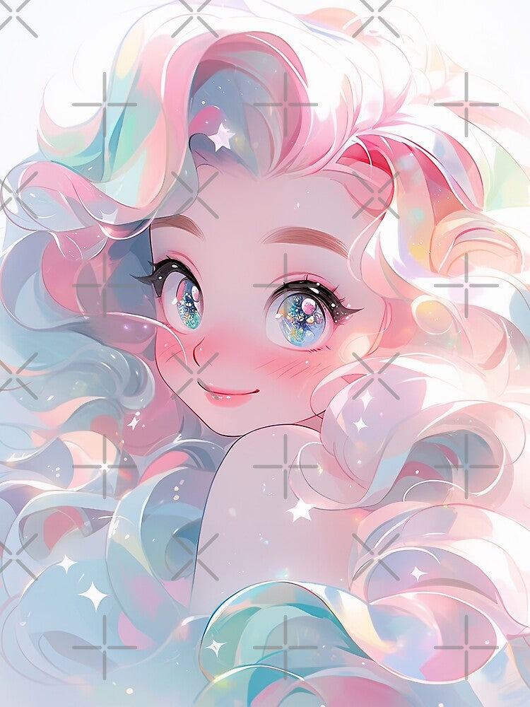 Soft Pastel Cotton Candy Color Anime Girl by bubblegoth