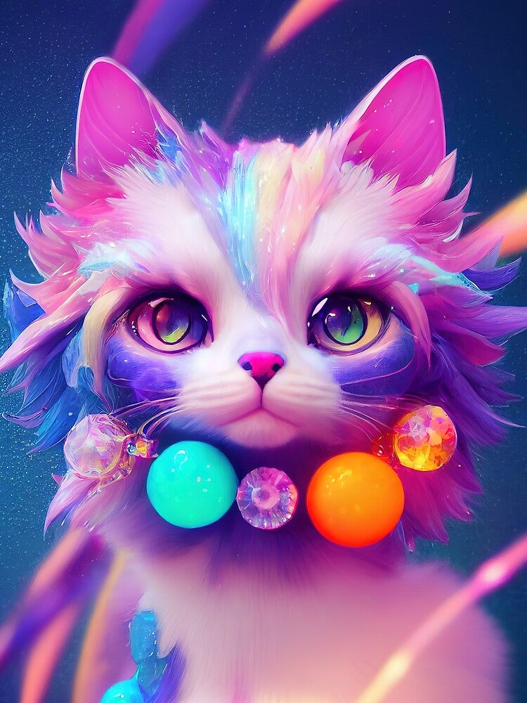 Сolorful glamorous portrait of a cat by NadiiaSemyroz