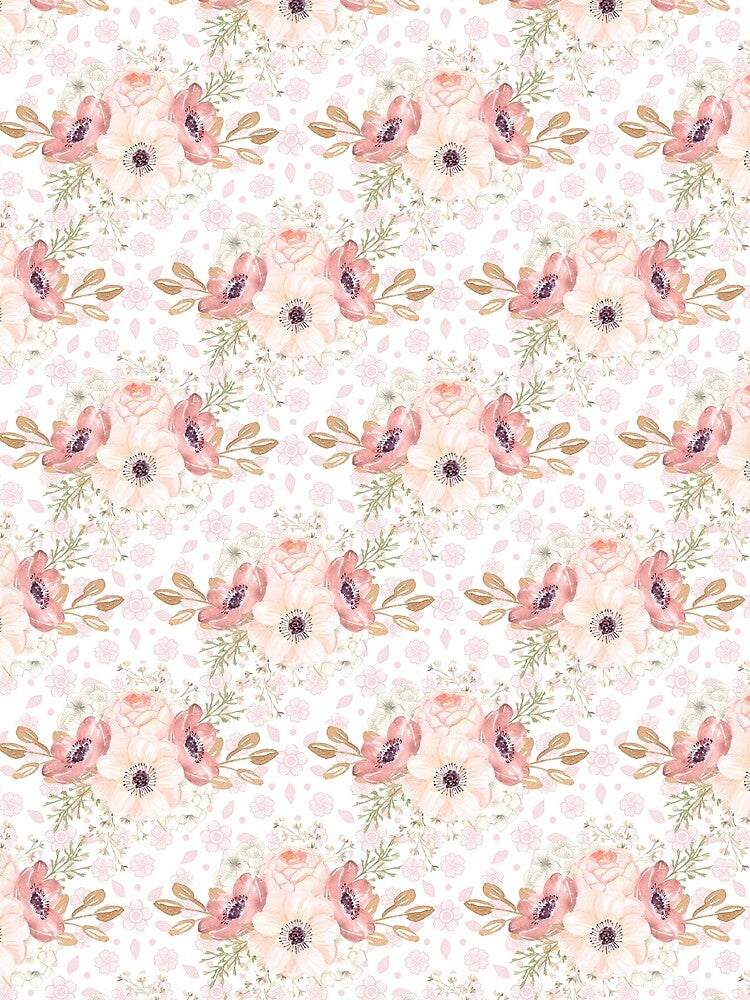 Beautiful Pastel Blush Pink Roses Floral Pattern by Jaydee001