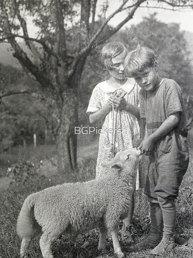 Vintage Children with Lamb by BGPickers