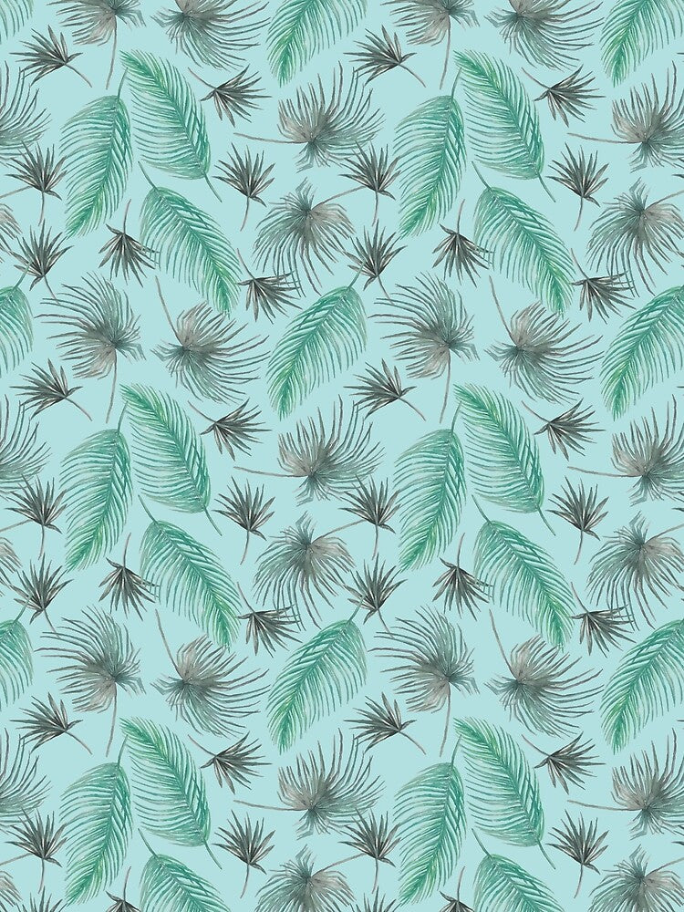 Fresh Green Grey Feathery Leaves Pattern by Jaydee001