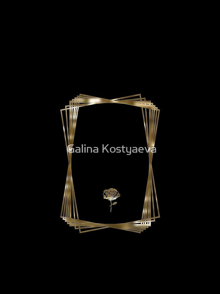 Gold frame with a rose. by Galina Kostyaeva