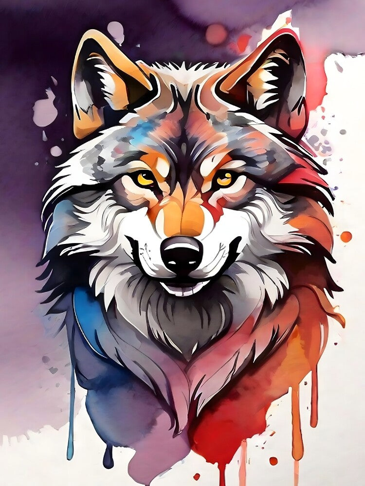 high quality wolf watercolor by RAILGUNWII