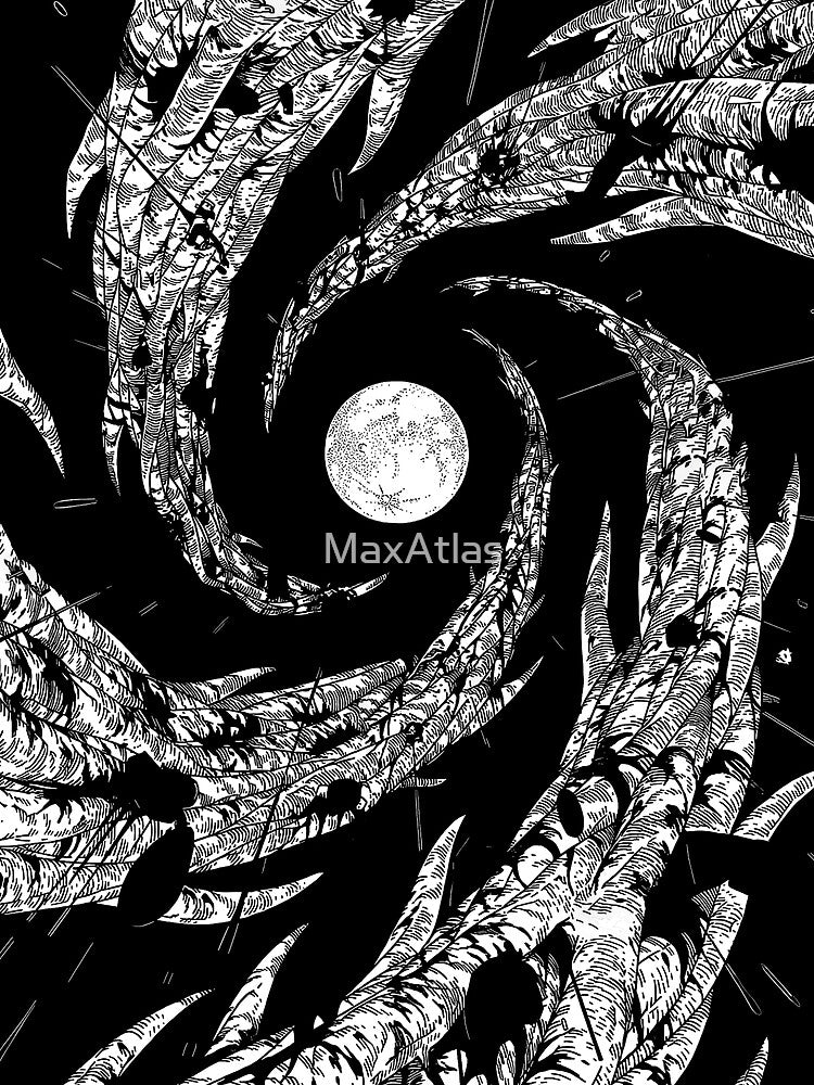Dark Moon, Rain and trees by MaxAtlas