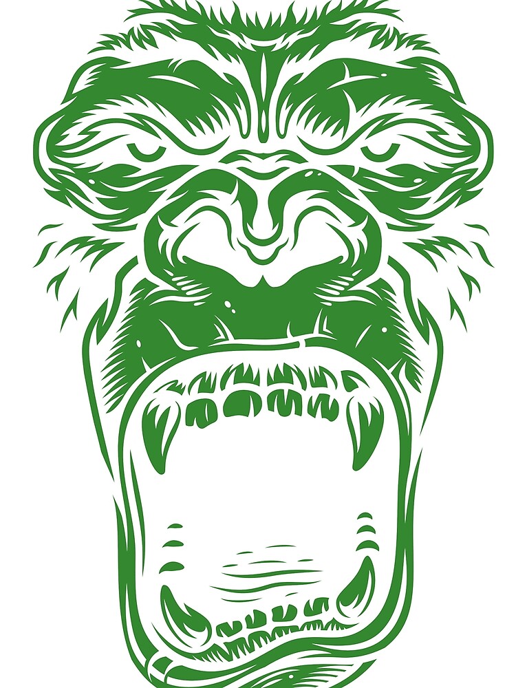 Face of gorilla on green by PherppaXz