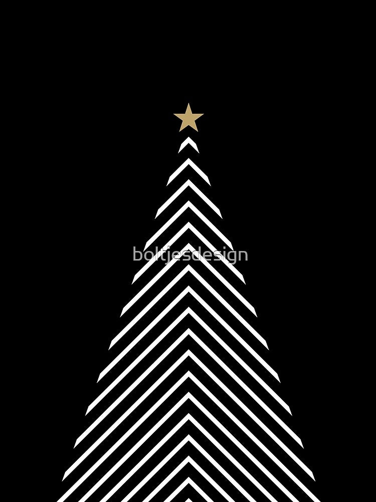 Minimal Christmas Tree - on Black by boltjesdesign