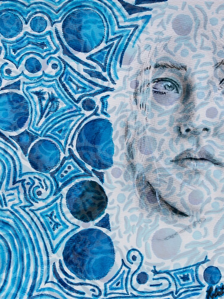 blue overlay woman by derekrich