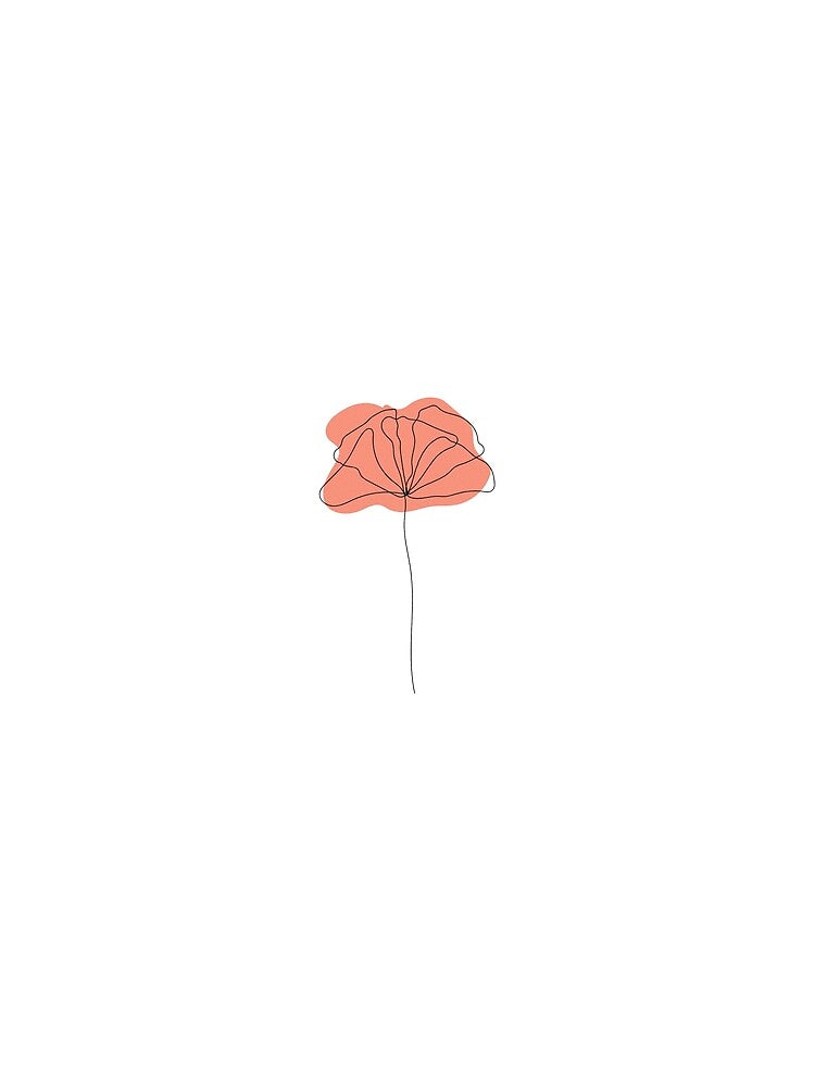Minimal Red Flower Line Art by shrijandangol
