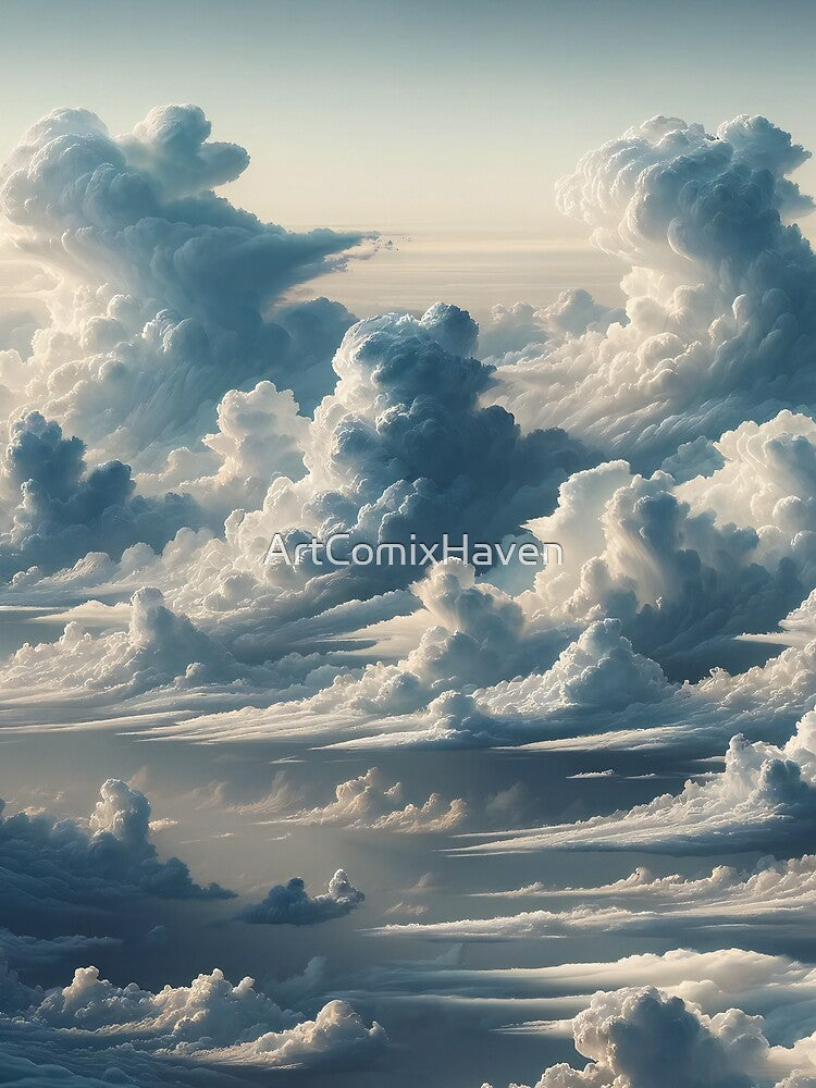 Sky's Canvas: Serene Symphony of Clouds and Calm by ArtComixHaven