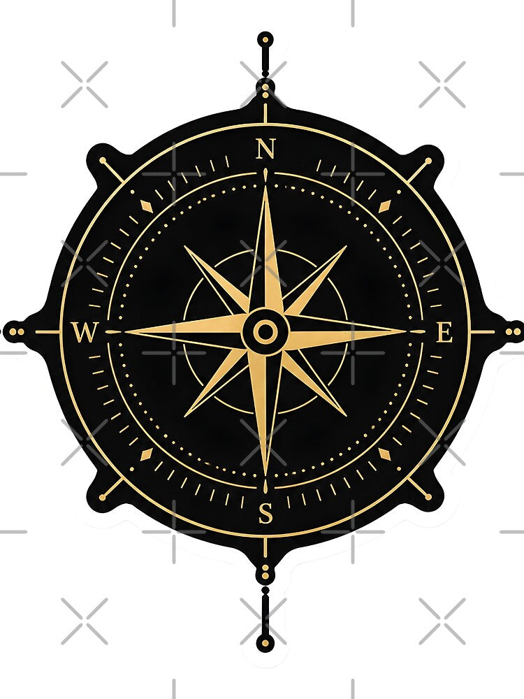 Minimal Compass Luxury Aesthetic Clean Line Art Navigation Symbol Elegant Design by StickyGuys