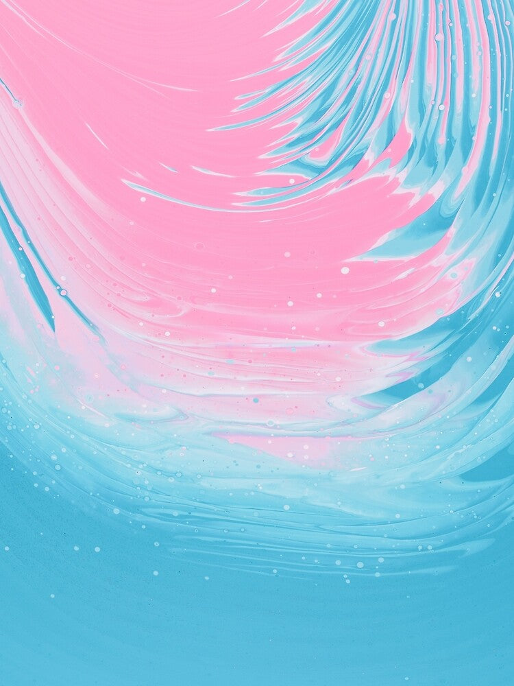 Pink & Blue Marbled Art Painting by newburyboutique
