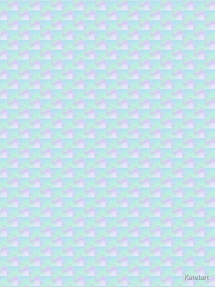 Pastel Iridescent Dream Waves Abstract Neon Light Mint Purple by Kate1art