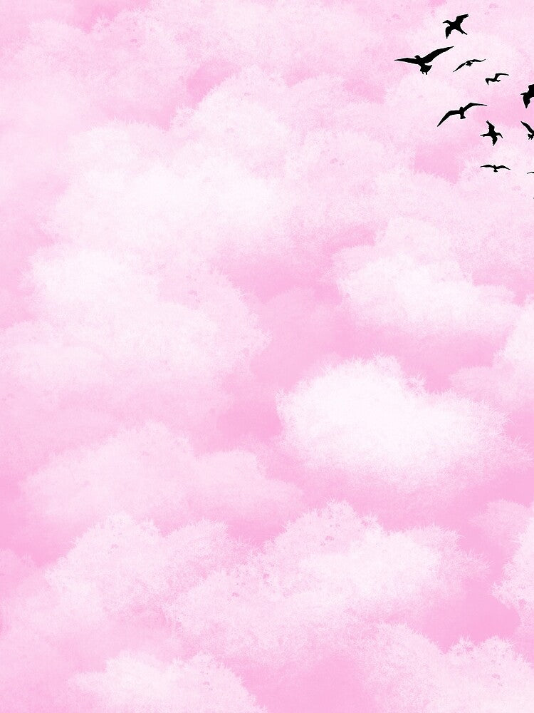 Pink Fluffy Cotton Candy Clouds With Birds by CaitlinCerys