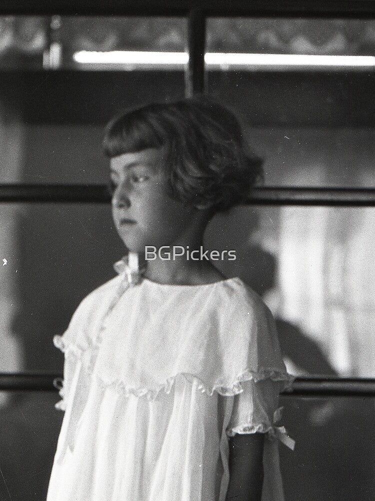 Vintage Girl in White Dress by BGPickers