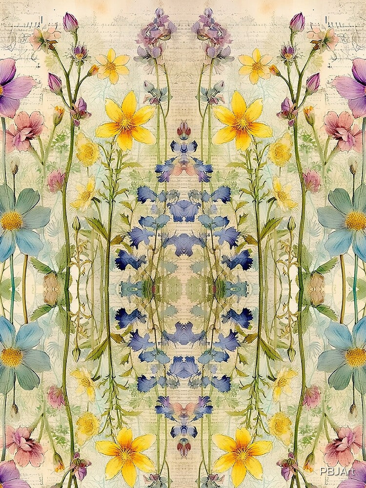Vintage Wildflowers Tapestry by PBJArt