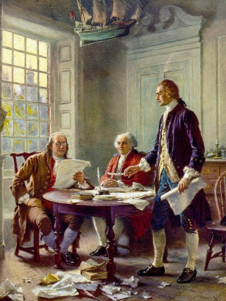 Jean-Leon Gerome Ferris's Writing the Declaration of Independence in 1776 by mosfunky