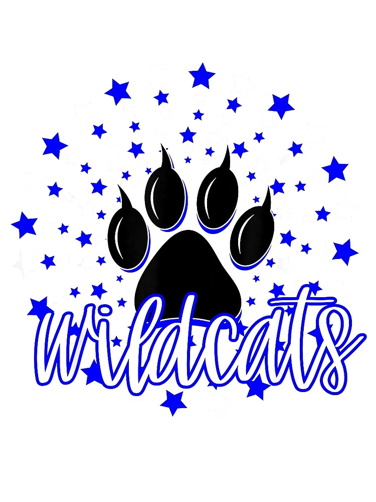 Wildcats School Spirit Blue Wildcat Pride Elementary Teacher T-Shirt by Othinus