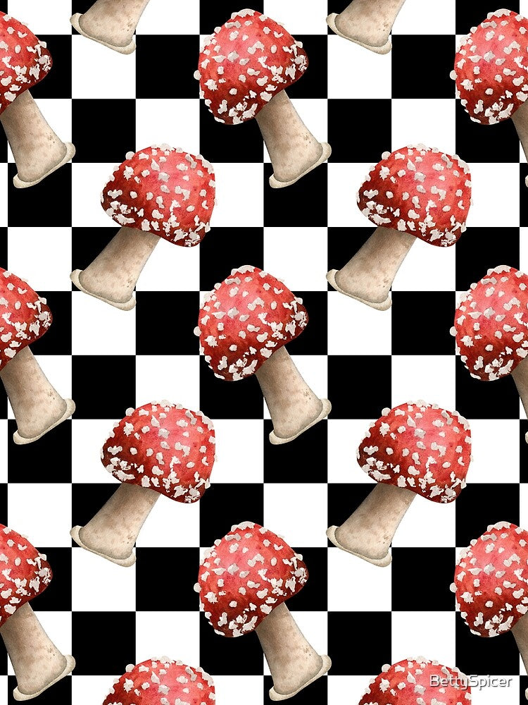 Fly Agaric Checkered Pattern by BettySpicer