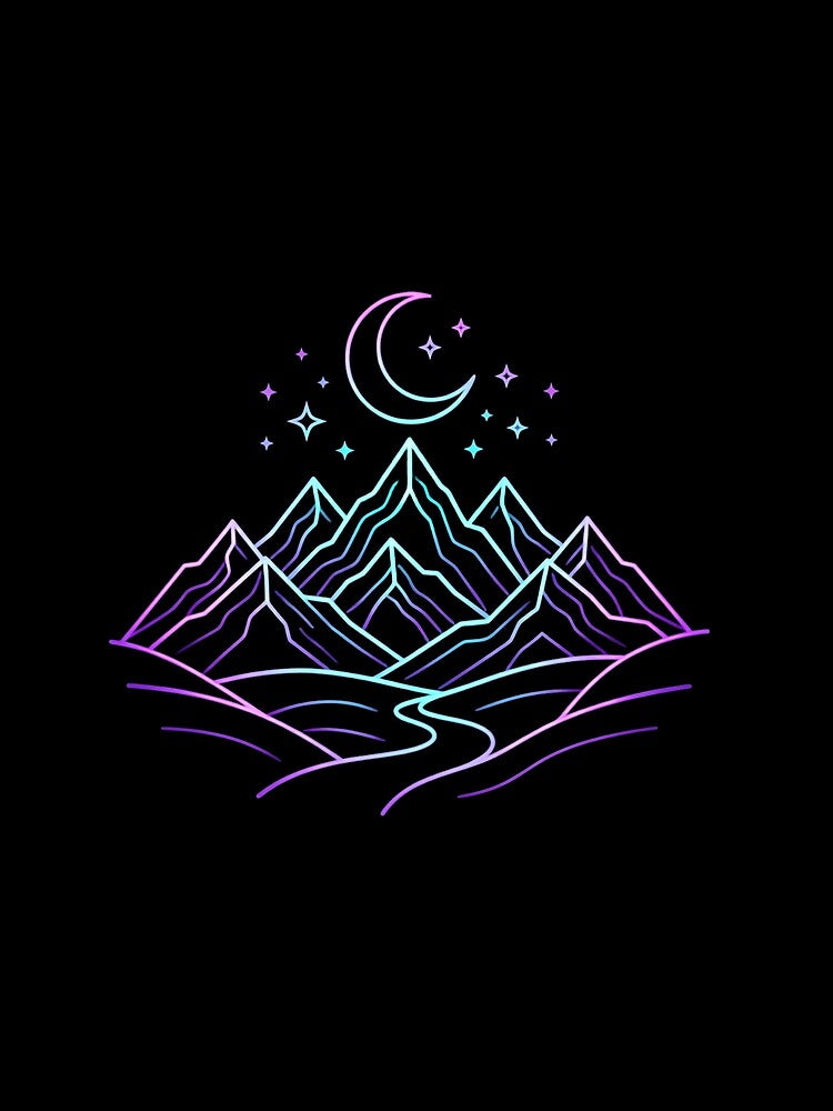 Minimal Mountain Neon Outline by Stickersdevelop