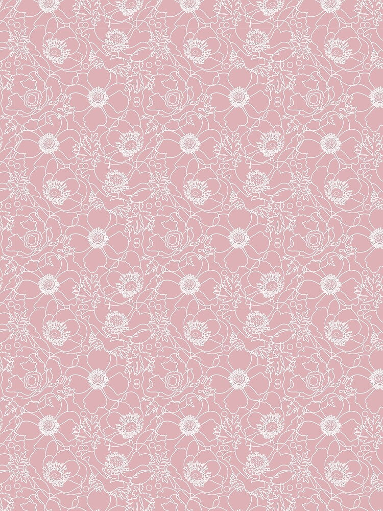Pink and white line art flowers by A Little Shop of Light