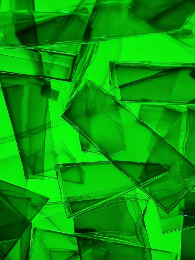 Colorful abstract Green broken glass Geometric pop art Green by PinkPinkArts