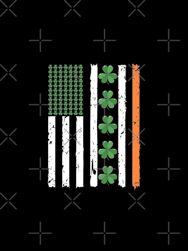 Vintage American Flag Saint Patricks Day Funny Ireland Lucky by OUSSAMAVIP