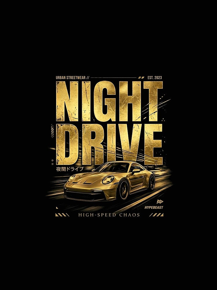 Night Drive Gold Streetwear by OKstreetwear