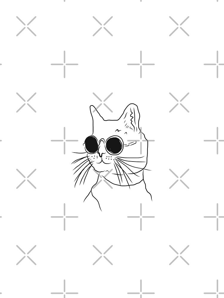 Cool cat minimalist design funny cat with sunglasses by Tropical Blood