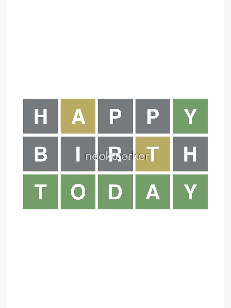 Wordle Happy Birthday Today, Wordle Birthday by nookworker