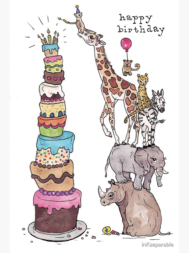 Zoo Animals Happy Birthday by inKseparable