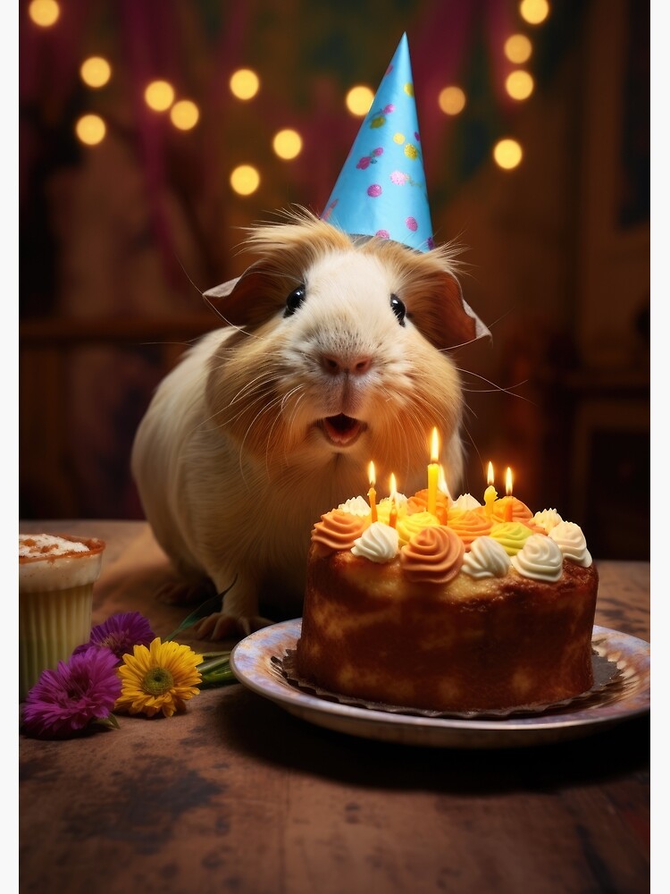 Guinea Pig with a Birthday Cake by OddCorro