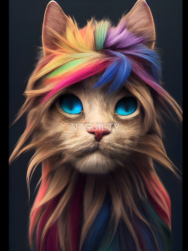 Abstract Colorful Cat Face Art by NTGUILTY