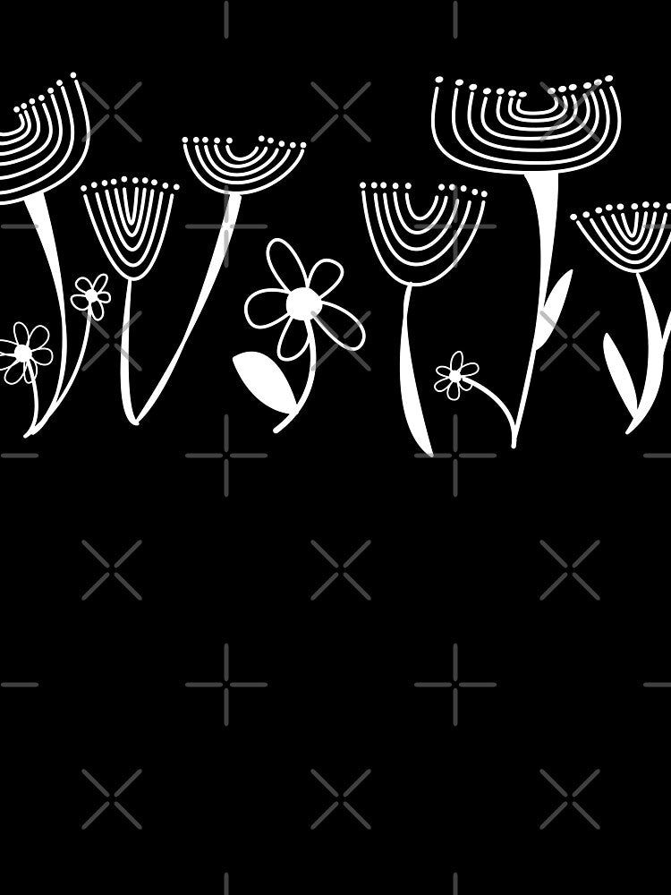 Simple, abstract, artsy graphic dusky pink drawn flowers floral sketch - Caroline Laursen Original by Caroline Laursen