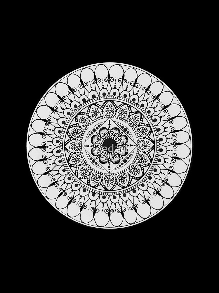 Hand Drawn Black Mandala Design by Zedart