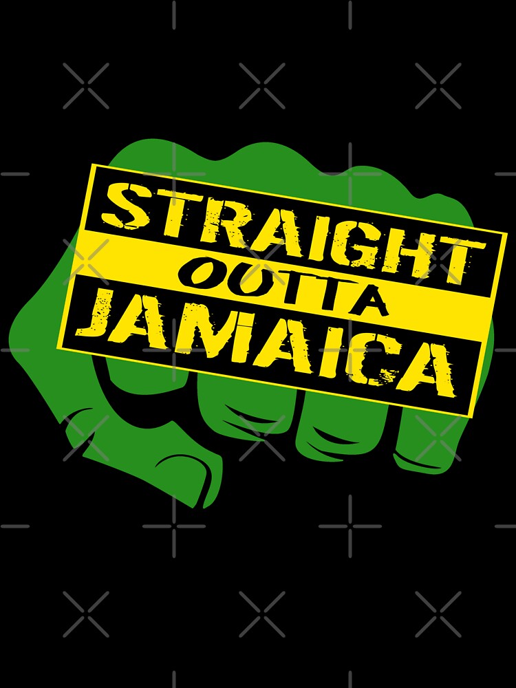 Jamaica Fist Flag Proud Brave & Strong Country Of Jamaica by DoctorBirdsInk