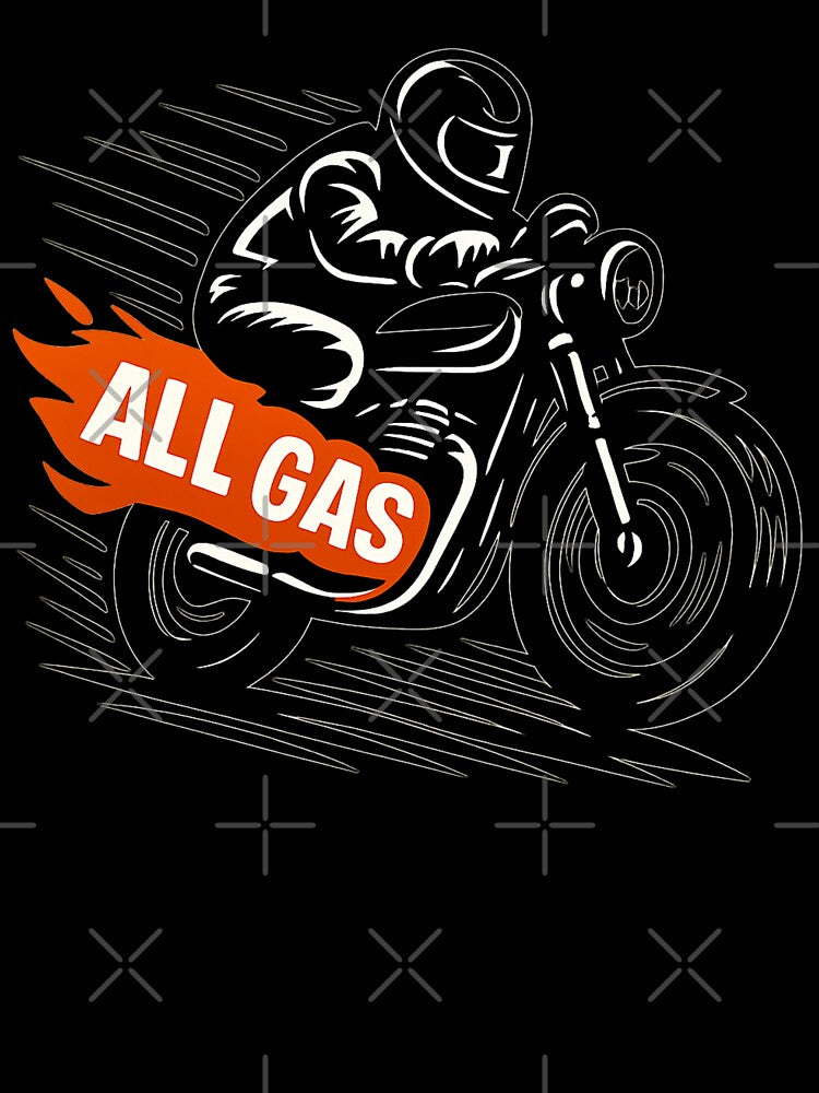 ALL GAS Motorcycle Rider - High-Speed Graphic Illustration by MKreative Studio