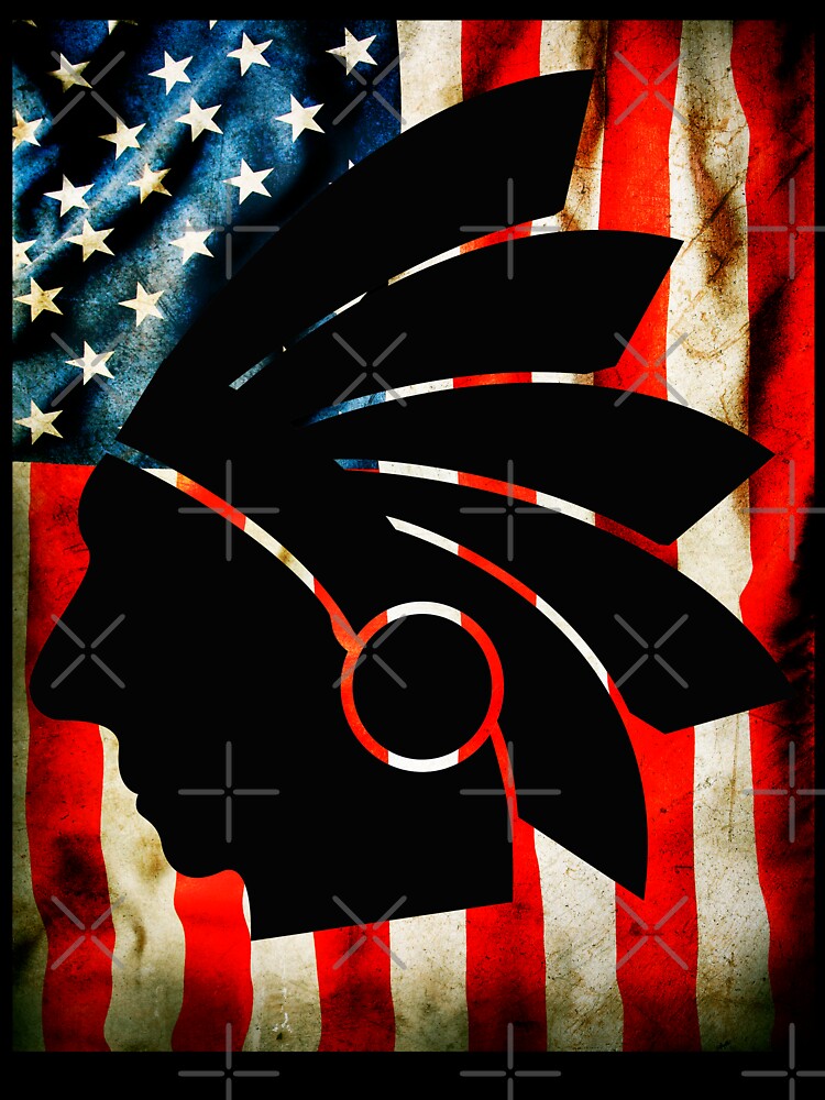 Native american and  USA flag patriot vintage by erozzz
