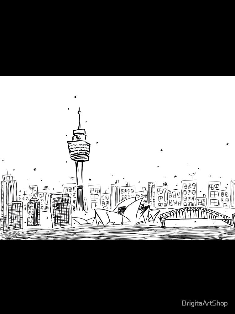 Sydney Skyline Design. Sydney eye tower. Australia Skyline. City skyline. by BrigitaArtShop