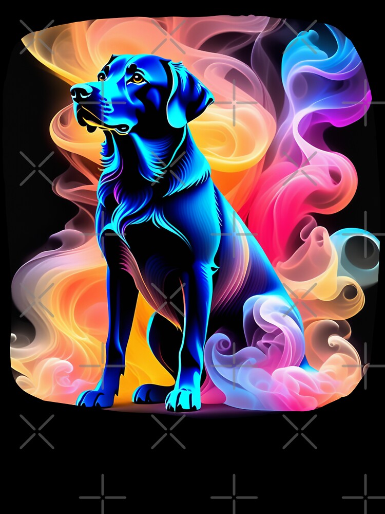 Neon Labrador with smoke by Toms Tee