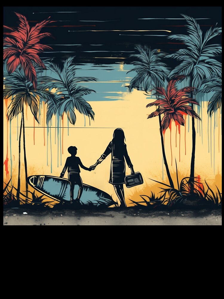 Mama and son hit the beach // Banksy Inspo by BlurrdGrafix