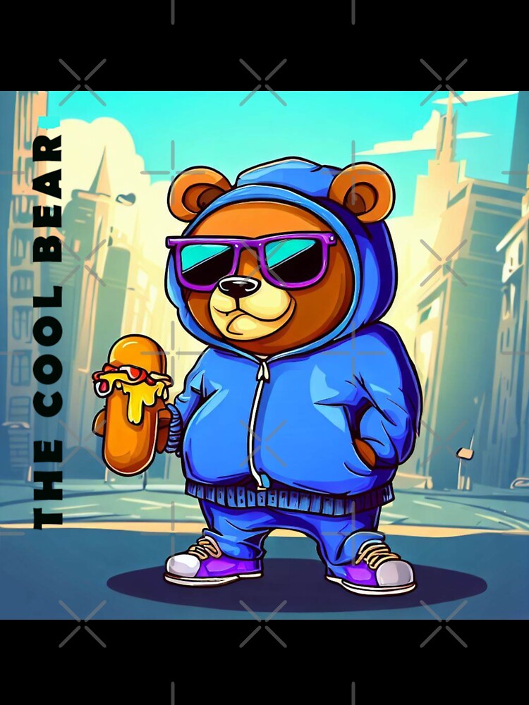 the cool bear eating hot dog by ONIX23