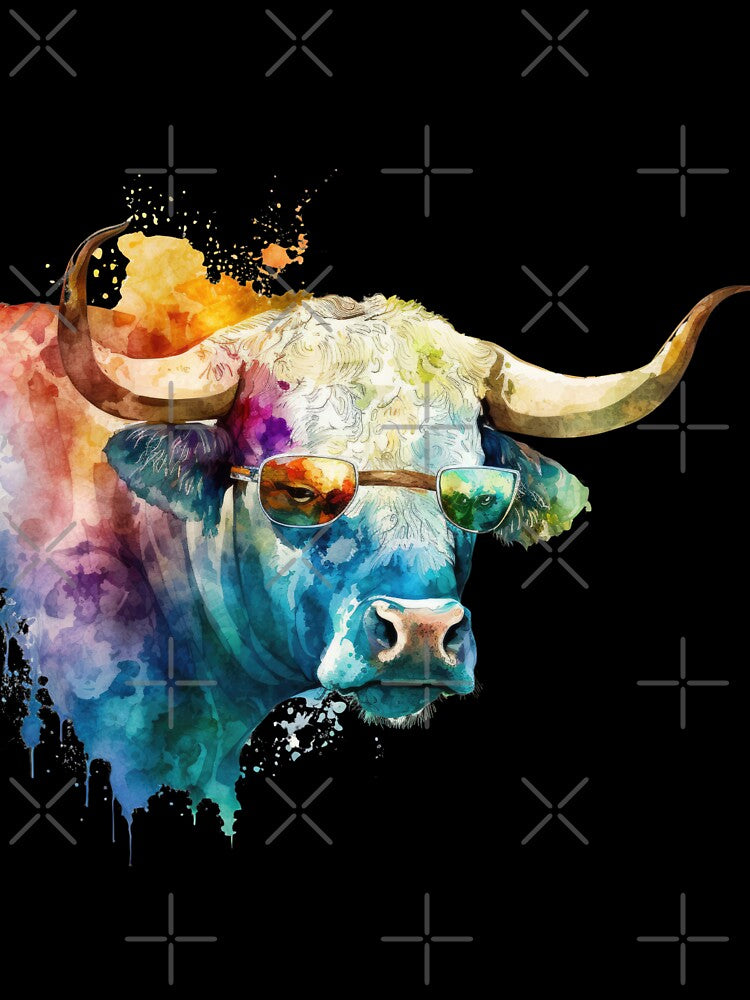 Cool Blue Bull with Sunglasses I Collection by AGillis691