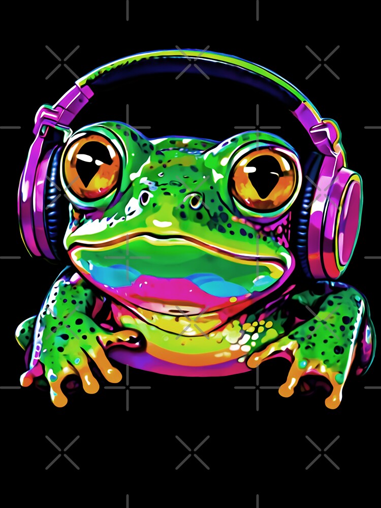 “?? DJ Frog Vibes! ?✨ - Unleash the Beat with this Colorful DJ Frog Artwork! ??” by trixxcreative