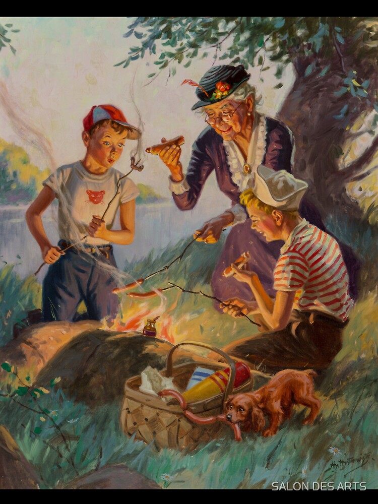 Grandma at the Weenie Roast (20th century) - Hy Hintermeister by SALON DES ARTS