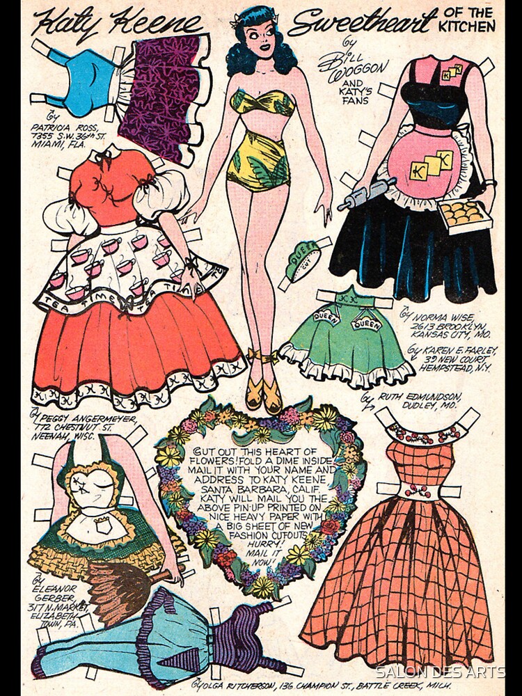 Katy Keene Sweetheart of the Kitchen (1957) - Vintage Paper Doll by SALON DES ARTS